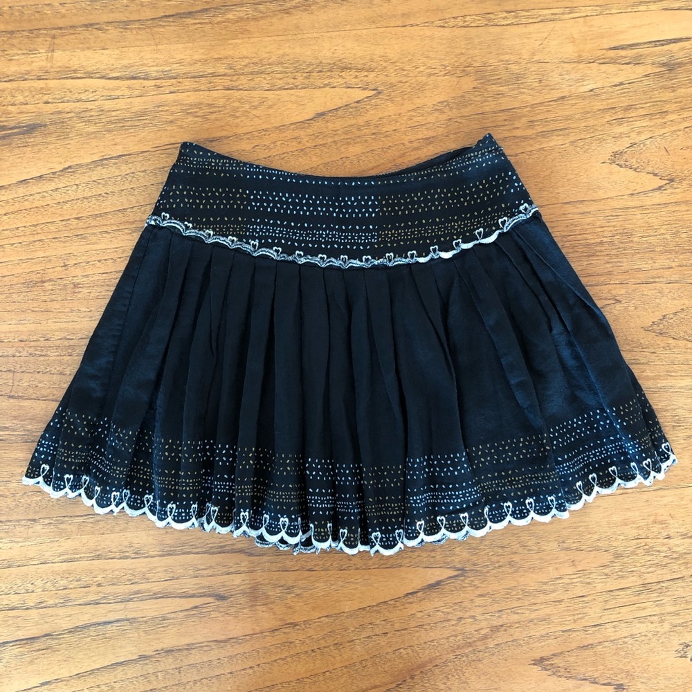 Free People Black Pleated Circle Skirt